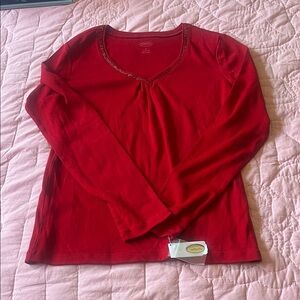 Talbots Red Long Sleeve Tee